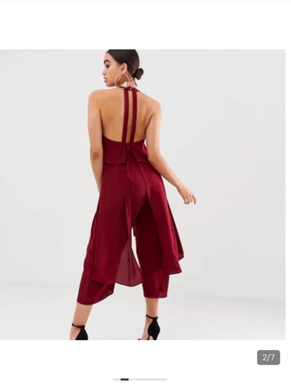 ASOS DESIGN Layered Jumpsuit — Wine — Size 14